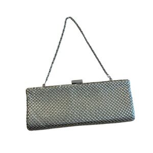 NWOT Mariell Women's Vintage Silver Gold Chain Clutch Purse 9x4